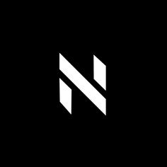 the letter n is made up of two intersecting lines in white on a black background