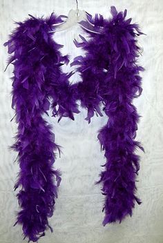 purple feather boa on a white background