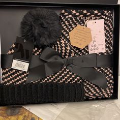 New Nine West Beanie And Scarf Set. Color Black. Loop Scarf, Scarf Set, Black Tan, Black And Tan, Nine West, Scarf Wrap, Scarf Accessory, Black Color, Women Accessories