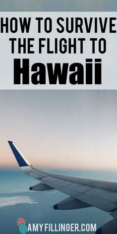 an airplane wing with the words how to survive the flight to hawaii