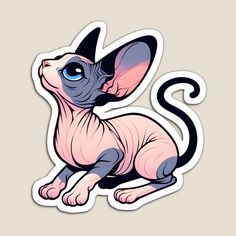 a cat with blue eyes sitting on top of a sticker