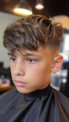 Tapper Fade Boys Haircut Straight, Straight Hair Boys Haircuts, Hảir Cut For Boys, Boys Messy Haircut, Boys Fringe Haircut, Boys Haircut Trendy Fade, Boys Undercut Hairstyle, School Boy Haircut, Preteen Boys Haircuts