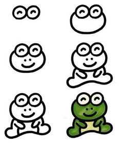 the frog has four different faces