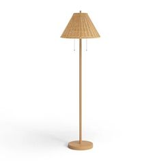 a lamp that is on top of a wooden base and has a light bulb in the middle