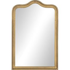 an ornate gold framed mirror on a white background, with the reflection of it's own