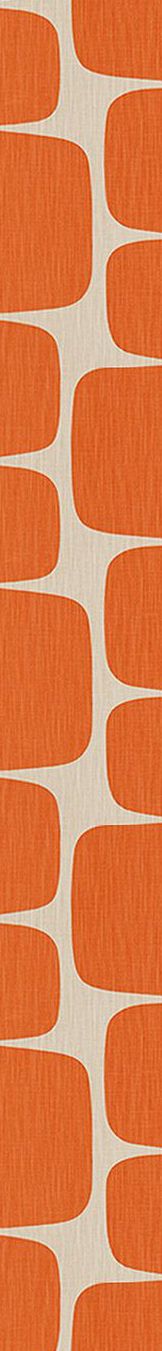 an orange and white background with rows of oval shapes on the top, bottom right corner