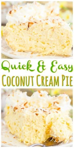 this quick and easy coconut cream pie is the perfect dessert for st patrick's day