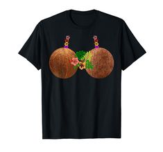 an image of two coconuts with flowers on them t - shirt for men and women