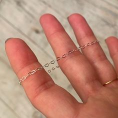 "Sterling Silver Heart Chain Bracelet / Heart Bracelet / Valentines Day Bracelet / Gifts For Her / Valentines Day Gifts / Silver Heart Chain The \"One Heart\" bracelet is made from Sterling Silver heart chain. Please see measurements below to pick your size. XS - 5\" S - 6\" M - 7\" L - 8\" XL - 9\" Every size has a 1\" Sterling Silver cable chain extender so you can customize the length to ensure the perfect fit. I am happy to make a custom size, please message me ♥  ♥ Check out the rest of my shop ♥ https://www.etsy.com/shop/GypsyDustJewelry ♥ Follow @GYPSYDUSTJEWELRY on Instagram, Facebook and Pinterest for updates, inspiration and exclusive first looks at one of kind pieces! ♥ Use the hashtag #GYPSYBABE on social media to show us how you wear it. ♥ Please message me for custom sizes an Cheap Chain Bracelet For Valentine's Day Gift, Valentines Day Bracelet, Heart Chain Bracelet, Bracelet Valentines, Silver Heart Bracelet, Bracelet Heart, Small Bracelets, Valentines Day Gifts, Silver Chain Style