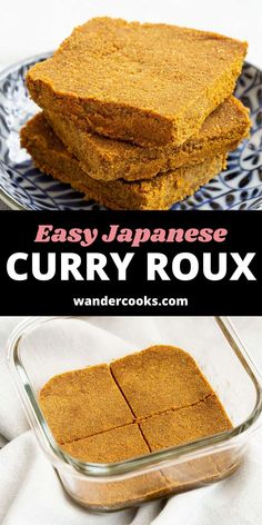 easy japanese curry roux recipe with text overlay