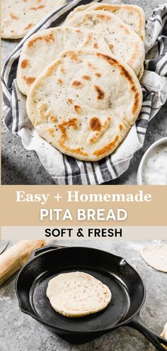 Homemade pita bread recipe, simple and quick to make at home. Pita Bread Recipe Quick, Easy Pita Bread Recipe, Make Pita Bread, Homemade Breadsticks, Homemade Pita, Homemade Pita Bread, Pita Bread Recipe, Tastes Better From Scratch, Bread At Home