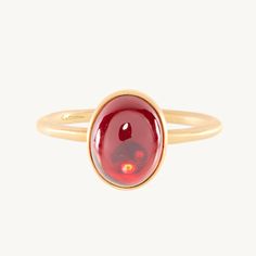 A delicious ring, set in 18k gold with a slick, juicy garnet cabochon. Cabochon Ring, Ruby Jewelry, Earring Sale, Tennis Bracelet, Fairy Lights, Sale Design, Ring Set, Jewelry Inspiration, Garnet