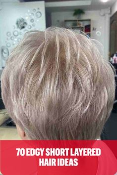 Ash Blonde Short Pixie Crop with Crown Layers Ash Blonde Pixie, Crown Layers, Layered Hair Ideas, Short Layered Hair, Short Textured Hair, Fine Flat Hair, Short Layered Bob Haircuts, Layered Haircuts For Women