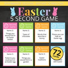 an easter themed game for kids to play on the chalkboard with their name and numbers