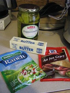 some food is laying out on the counter