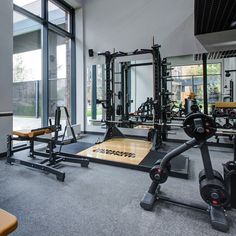 the gym is equipped with many different types of equipment