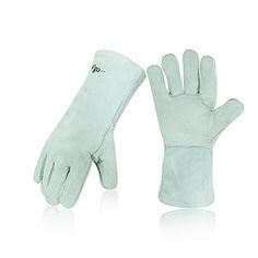 a pair of white leather gloves on a white background