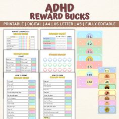 the printable reward pack for kids to use on their phone or tablet, including numbers and