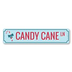 a candy cane sign on a white background