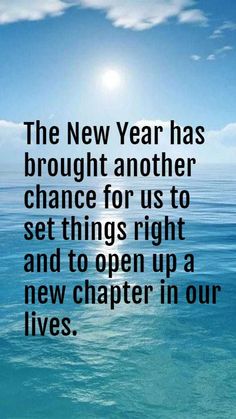 the new year has brought another chance for us to set things right and open up a new charter in our lives