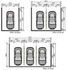 four cars are shown in three different positions, with the top and bottom views showing