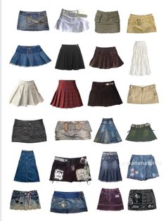 Y2k Outfit Layout, Different Skirt Styles, Types Of Shorts, 2000s Clothing, Y2k Skirts, 2000s Fashion Outfits, Swaggy Outfits, Kpop Fashion Outfits, 2000s Fashion