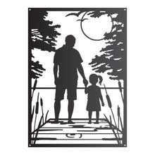 an image of a woman and child walking through the woods with trees in the background