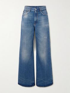 Acne Studios' jeans are covetable and classic additions to any wardrobe. Cut in Italy for a relaxed fit with wide legs and a high-rise waist, they have a five-pocket construction, so there's plenty to slip your hands into. Acne Studios Jeans, Pants Collection, Sport Swimwear, Fashion Business, Knitwear Tops, Wide Legs, Clothes Collection, Everyday Wardrobe