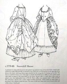 Polonaise Dress, History Drawings, Gothic Pattern, 18th Century Fashion, History Fashion