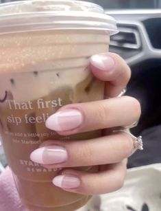 Light Pink Nails, A Cup Of Coffee, French Tip Nails, Fruit Smoothies, Pink Princess, Cup Of Coffee, Almond Nails, How To Do Nails, Nail Tips