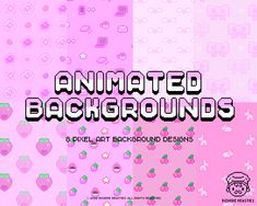 an animated background with pink and green shapes, including the words'animated backgrounds '