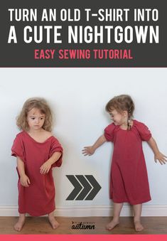 Diy Nightgown, Cute Nightgowns, Simple Sewing Tutorial, Simple Sewing, Beginner Sewing Projects Easy, Fabric Purses, Old Shirts, Old T Shirts