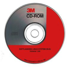 3m cd - rom disc with red and black label