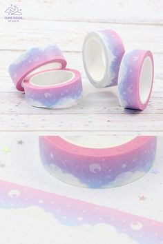 two rolls of washi tape with stars on them