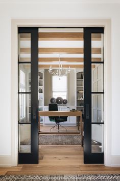 an open door leading into a home office