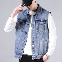 Sleeveless Denim Vest, Vest Jeans, Denim Vests, Denim Color, Payment Received, Office Business, Work Office, Denim Coat, Summer Winter