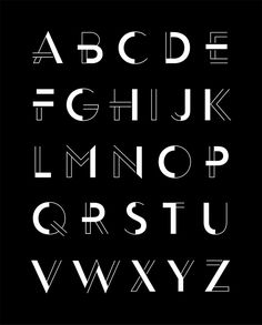 the alphabet is made up of letters and numbers, all in white on a black background