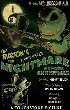 a poster for tim burton's the nightmare before christmas