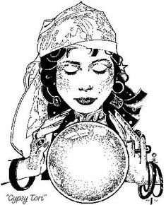 a drawing of a woman holding a ball and looking down at her face with eyes closed