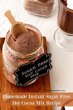 homemade instant sugar free hot cocoa mix recipe