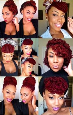 Hair Color Panels, Styling Sister Locks For Wedding, Microloc Hairstyles For Wedding, Short Sista Locs Styles, Microlocs Hair Color, Styles For Short Microlocs For Women, Sisterloc Updo Styles, Updos For Short Microlocs, Sisterlocks Bridal Hairstyles