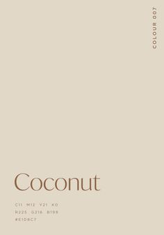 an image of coconut on the cover of a book that is in brown and white