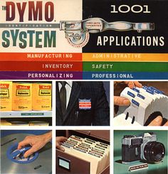 an advertisement for the dymo system with pictures of different types of electronic devices