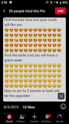 the text message is being displayed on an iphone's screen, with emoticions all over it