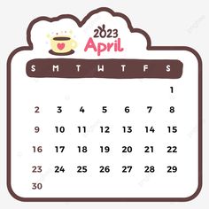 a calendar for the month of march with coffee mugs on it's side