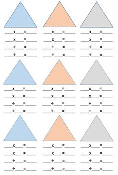 the worksheet for adding and subming numbers to three different types of triangles