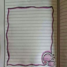 an open notebook with lined paper and pink writing on the bottom page, in which there is a drawing of a baby's pacifier