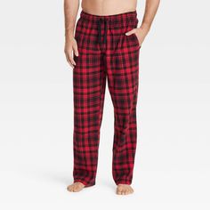 Sleep in cozy comfort night after night in these Check Microfleece Pajama Pants from Goodfellow & Co™. Designed in a straight-leg silhouette, these microfleece pajama pants are crafted from midweight knit fabric for soft wear. A full elastic waistband with a front drawstring offers you a snug fit, while two side pockets lend functional flair. Designed with a classic check pattern, you can pair them with tanks or sleep shirts for different sleepwear options. Goodfellow & Co™: Feel good in what yo Mens Plaid Flannel, Flannel Pajama Pants, Flannel Pajamas, Pajama Robe, Mens Plaid, Sleep Shirt, Pajama Bottoms, Bottom Clothes, Comforters Cozy