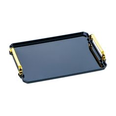 black and gold serving tray with handles