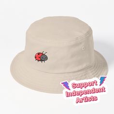 This packable, scrunchable, lightweight headwear classic is ready for adventure, from the beach to the street to the trail Breathable 100% cotton with eyelet ventilation Flat top Moderate brim is 2.2"" (5.5 cm) wide to keep the sun off your face Unstructured crown is 3.1"" (8 cm) deep Easy care: just spot clean and dry in shade. Cute ladybug Adjustable Pink Cotton Bucket Hat, Playful Cotton Bucket Hat, One Size, Flats Top, Hats For Sale, Bucket Hat, Light Pink, Hats